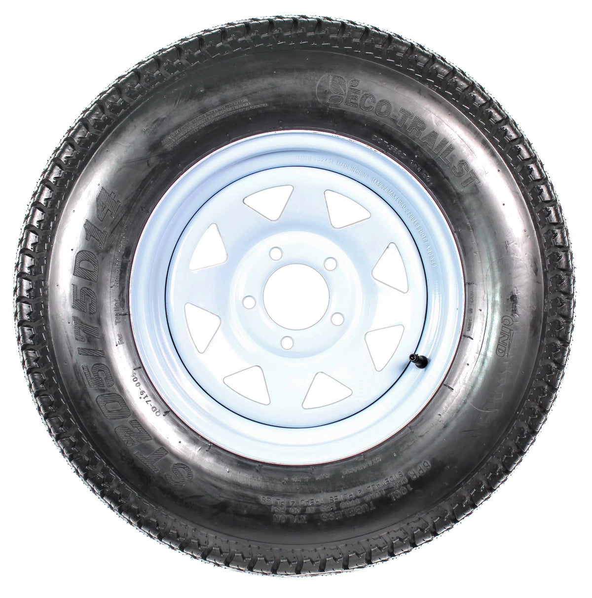 14 in. Trailer Tire Rim 5 Lug White Spoke O668