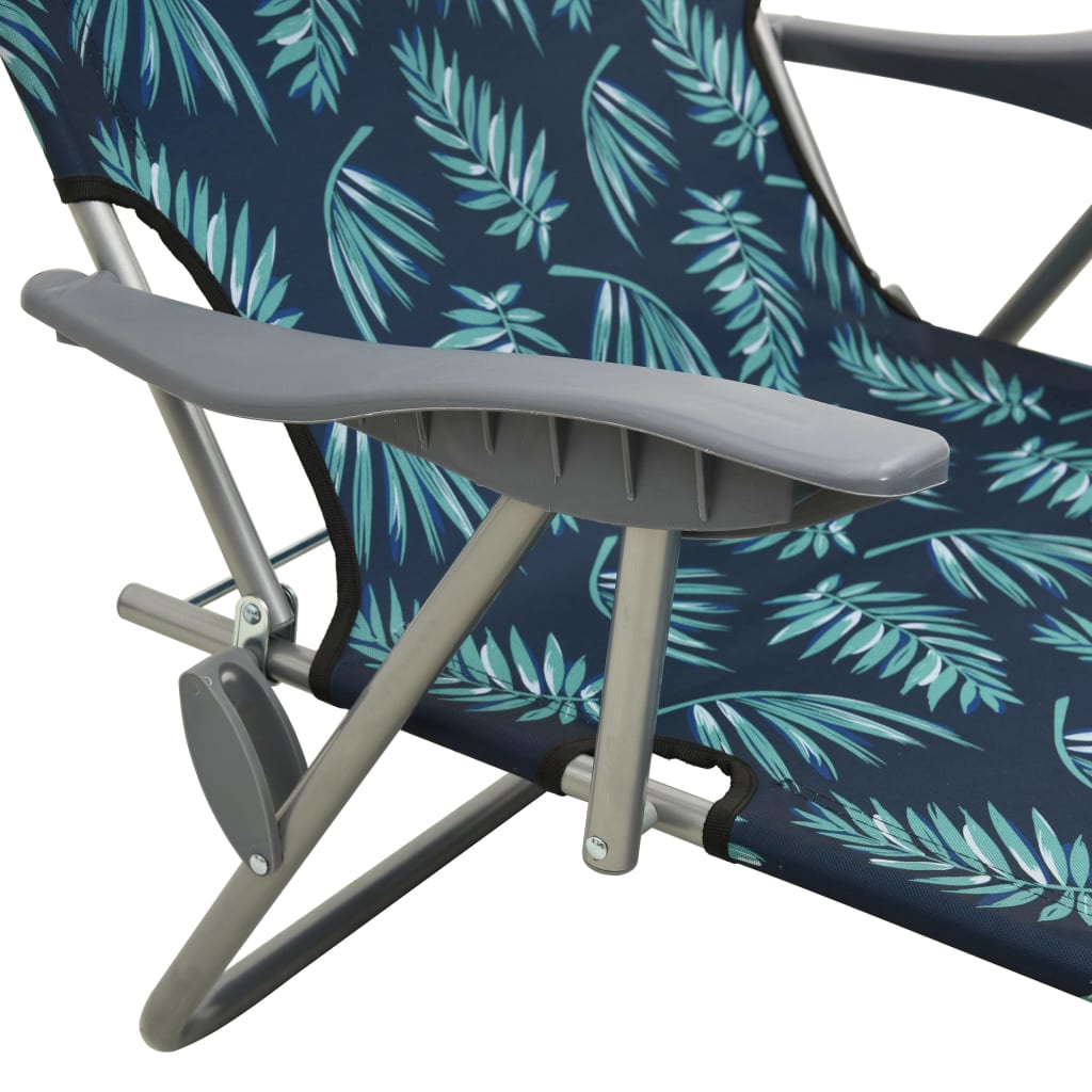 Steel Leaf Print Sun Lounger with Canopy J295