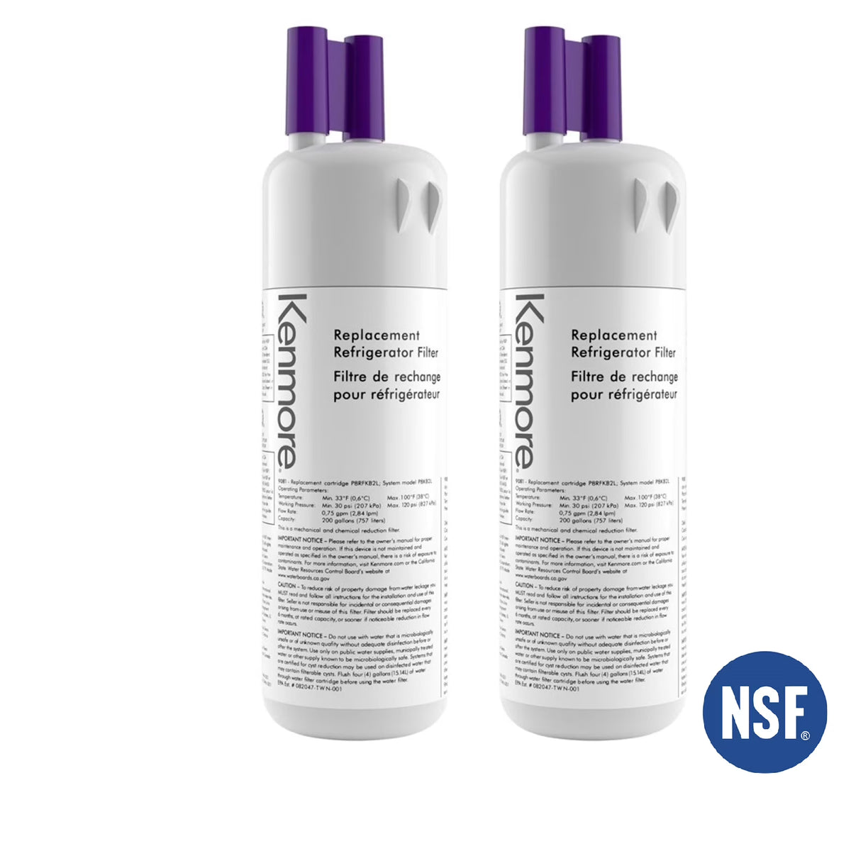 2 Pack Refrigerator Water Filter Replacement N617