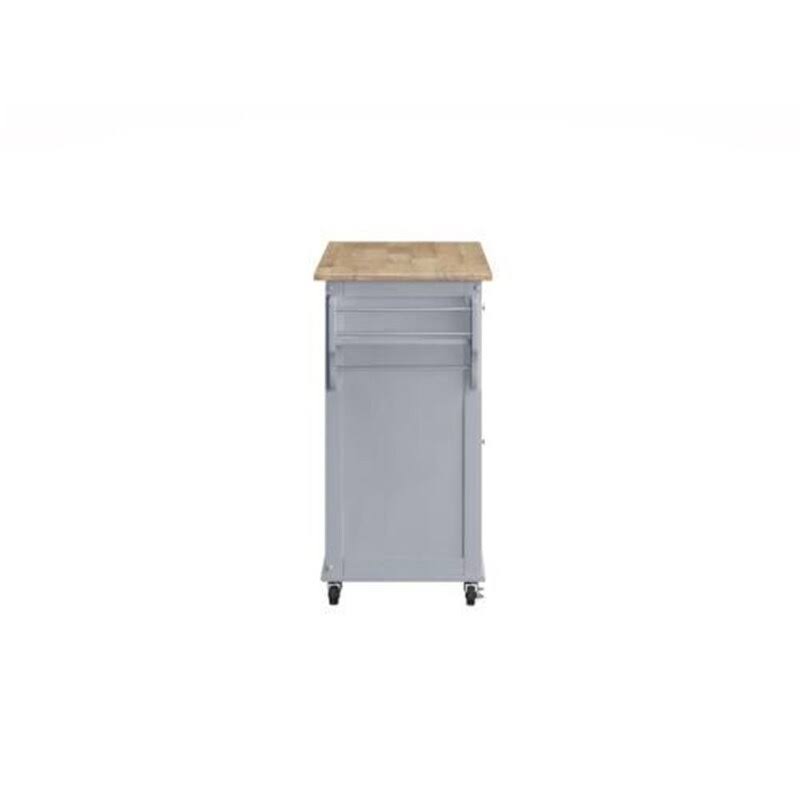 Kitchen Island Storage Cart with Natural Finish Top Z2580