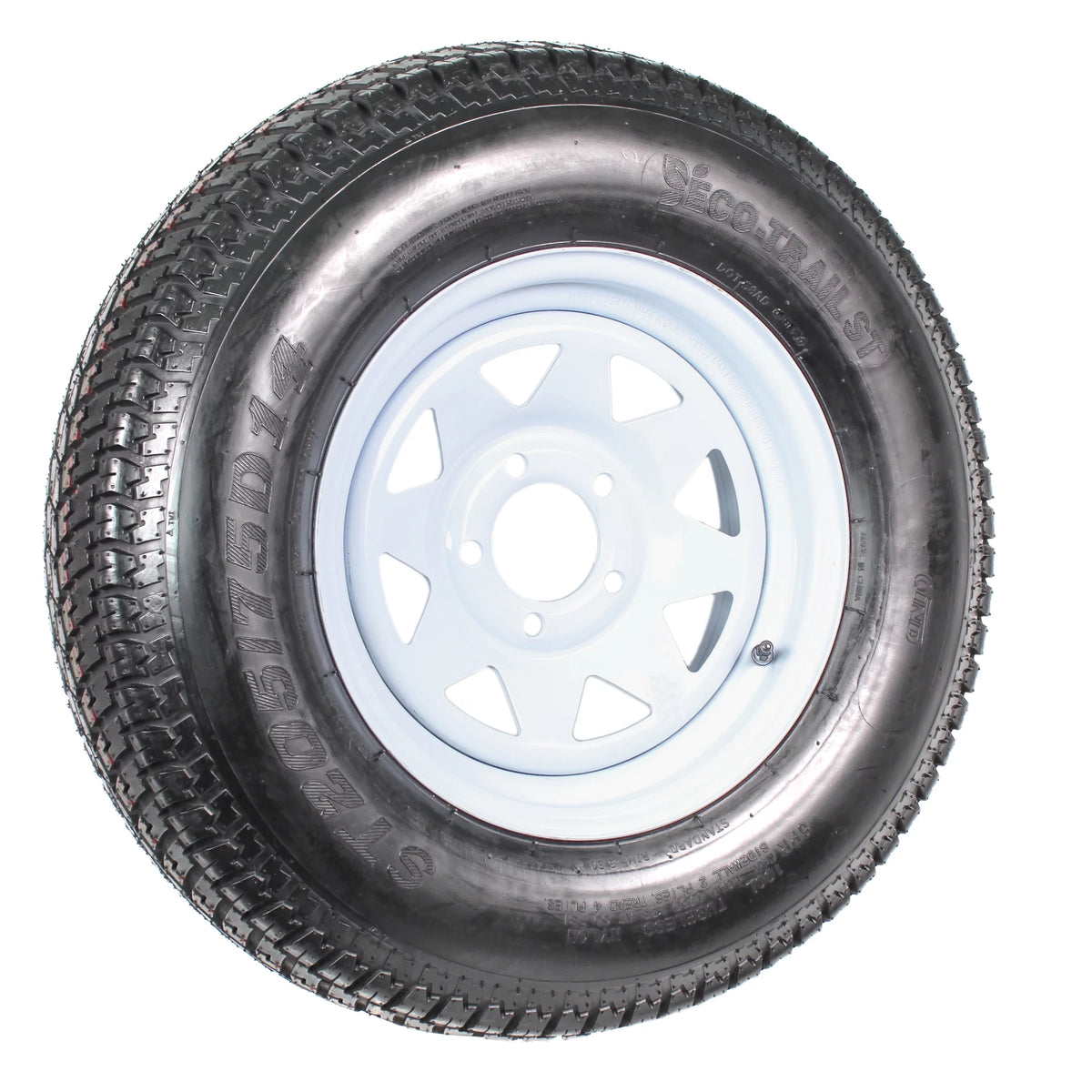 14 in. Trailer Tire Rim 5 Lug White Spoke O668