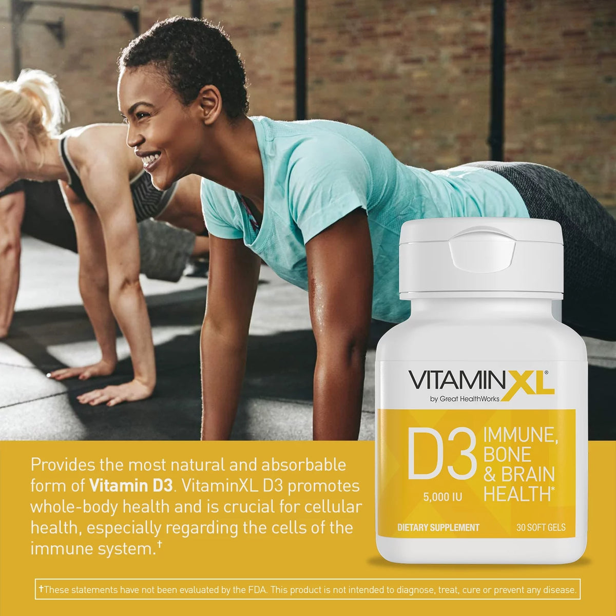 Joint and Muscle Support Supplement 60 count (2 Pack) & Vitamin D 5000 IU 30 count J596