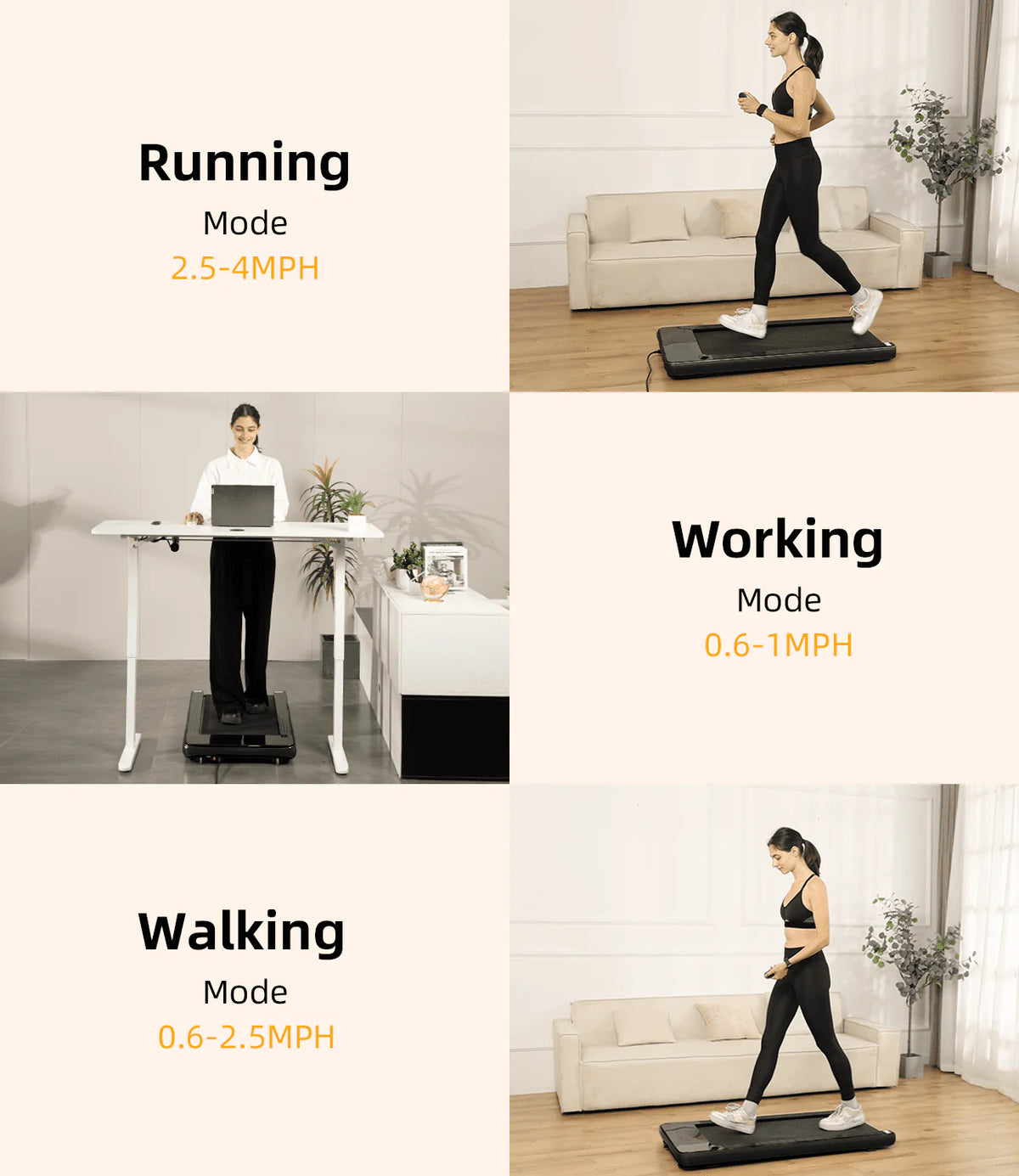 Under Desk Treadmill with Remote Control LED Display M8656