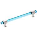 Polished Nickel Cabinet Pull with Cerulean Glass K53460