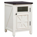 Off White 3-Tier End Table with Charging Station Z143440