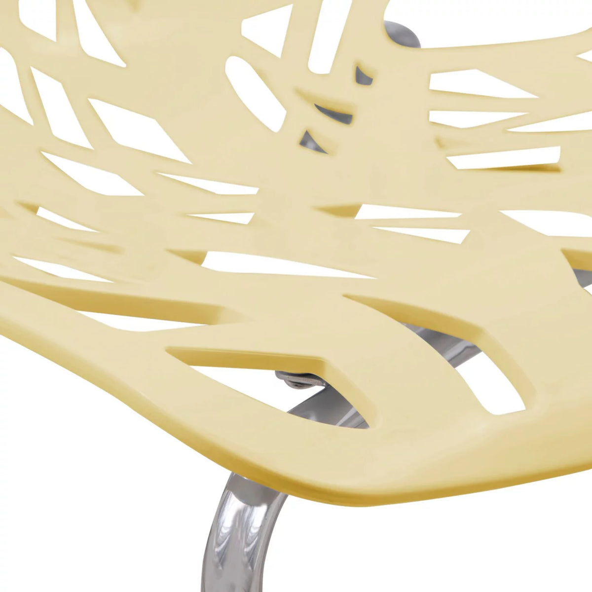 Cream Dining Chair with Chromed Legs Set of 4 V129