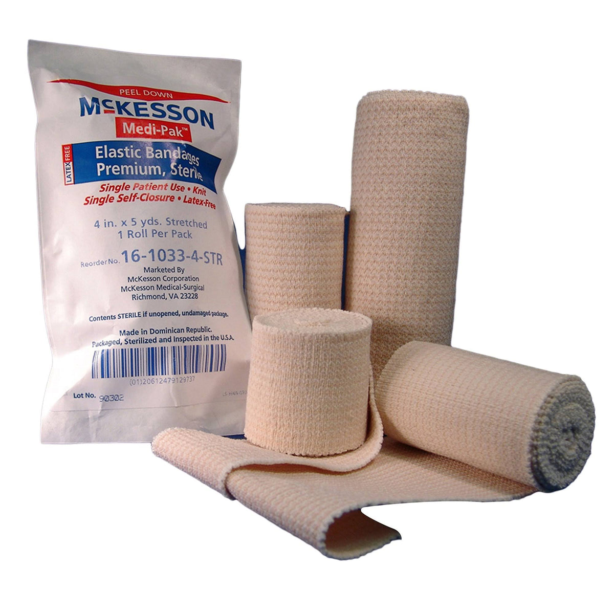 Sterile Elastic Bandage, 4 inch x 5 Yard, White; Case of 36 S1733