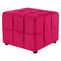 Pink Velvet Cube Ottoman N858423