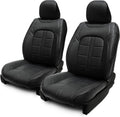 Black Faux Leather 3D Semi-Custom Car Seat Covers I772