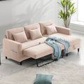 Beige Linen Reversible Sleeper Sectional Sofa with Storage Chaise G131834