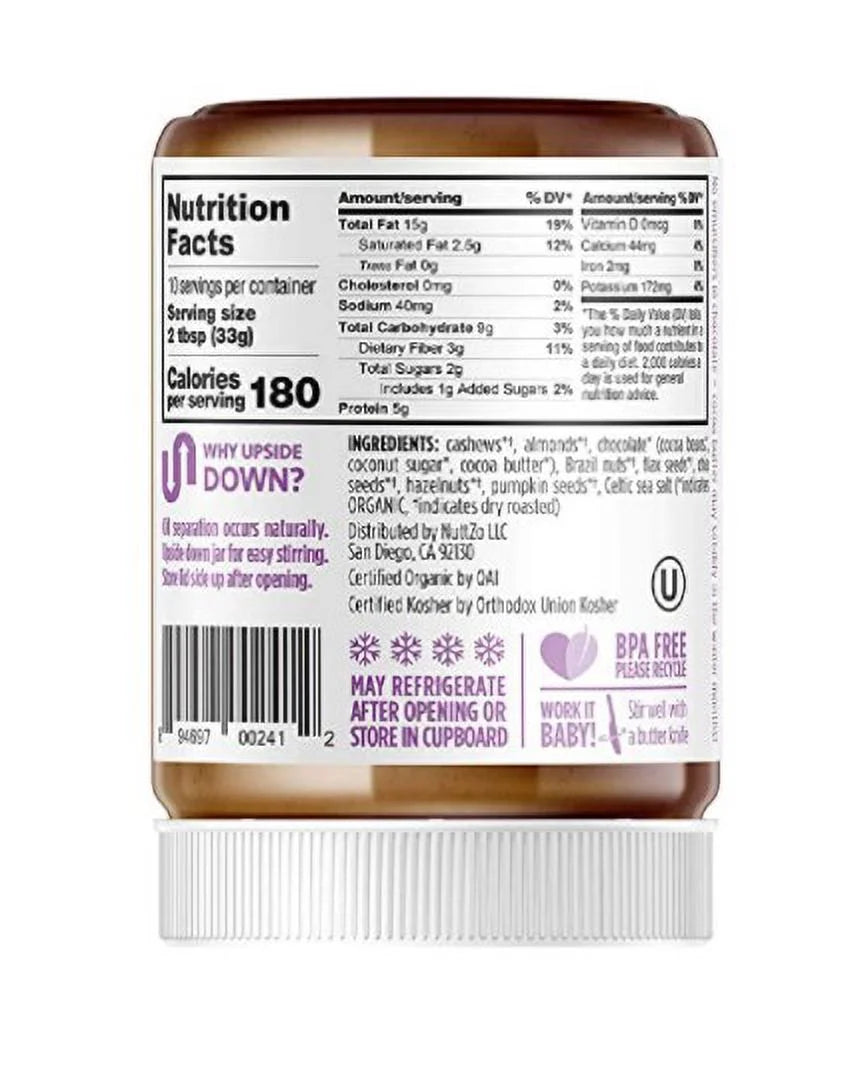 Organic Paleo Chocolate Smooth Nut Butter Spread, 12 oz Jar S1658