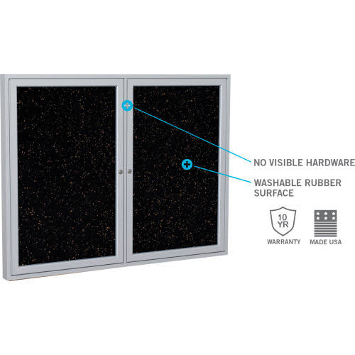 Tan Speckled 1-Door Enclosed Bulletin Board E715173