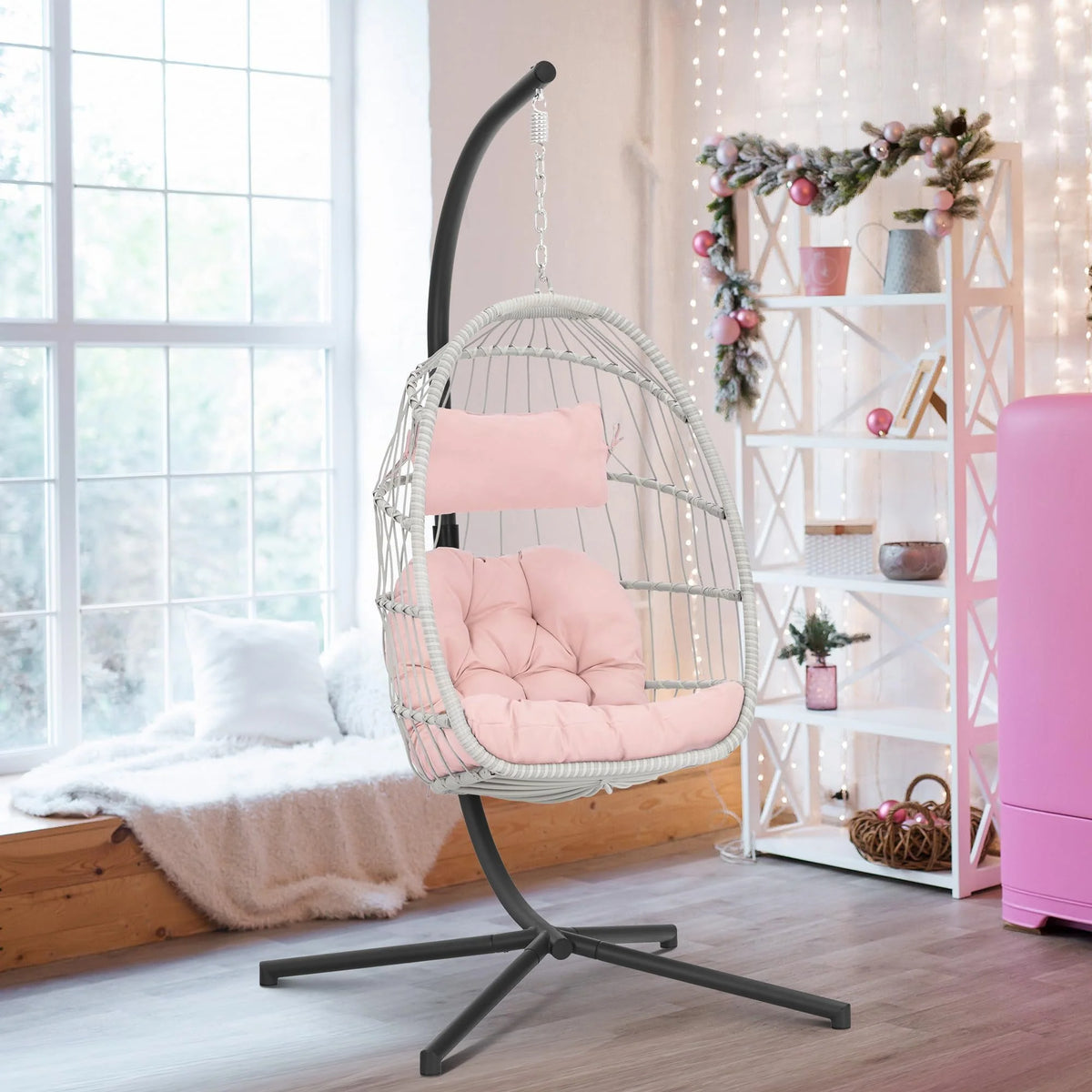 Hanging Egg Chair with Stand and Cushion K23529