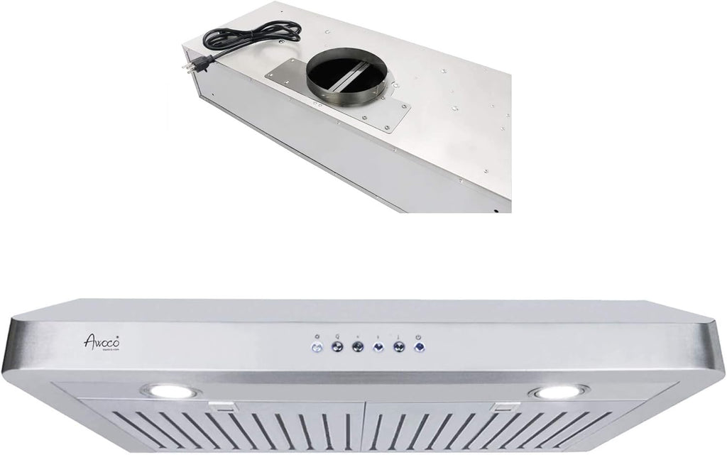 Stainless Steel Under Cabinet Range Hood with 2 LED Lights K99012