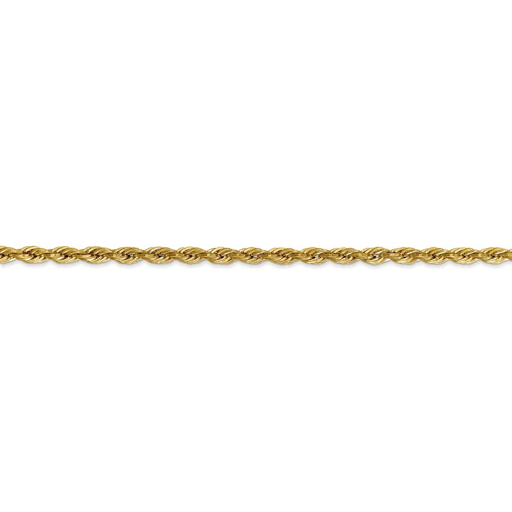 14kt Yellow Gold 3.0mm Semi-Solid Rope Chain 18 inch Lobster Clasp U61438