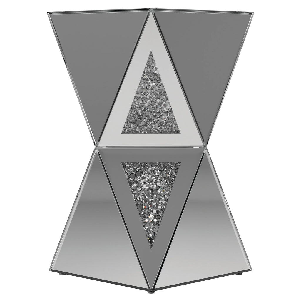 Silver Geometric Side Table R662