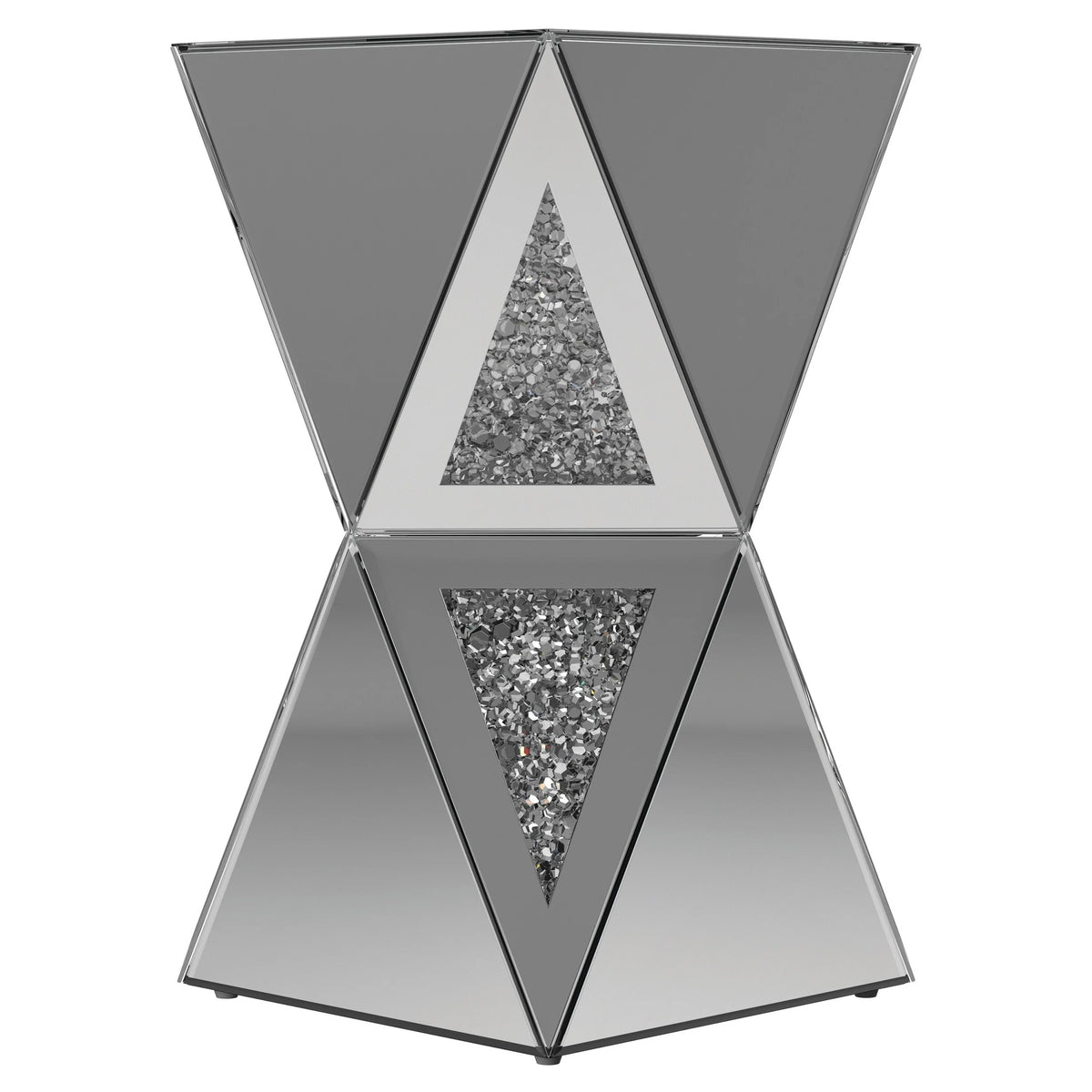 Silver Geometric Side Table R662