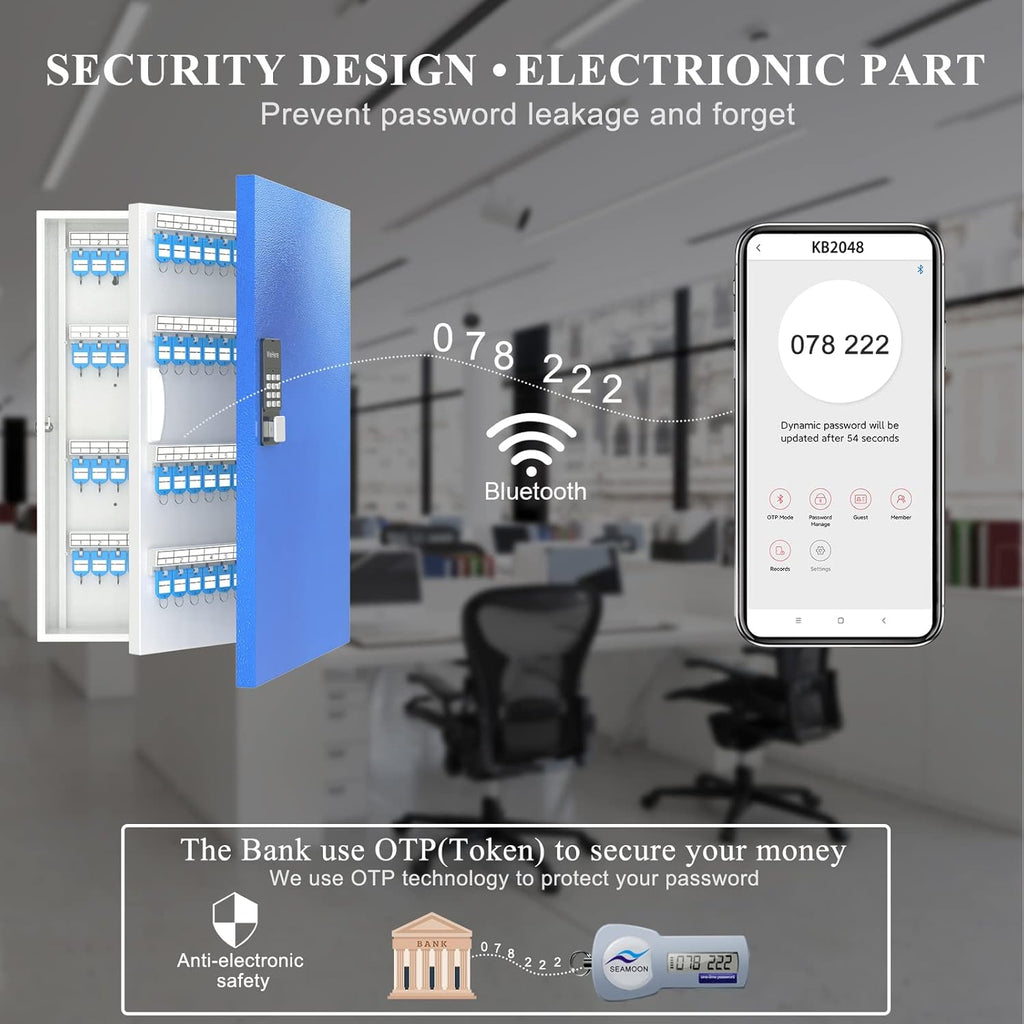 Smart Lock Key Box Wall Mount Metal Key Cabinet X63129