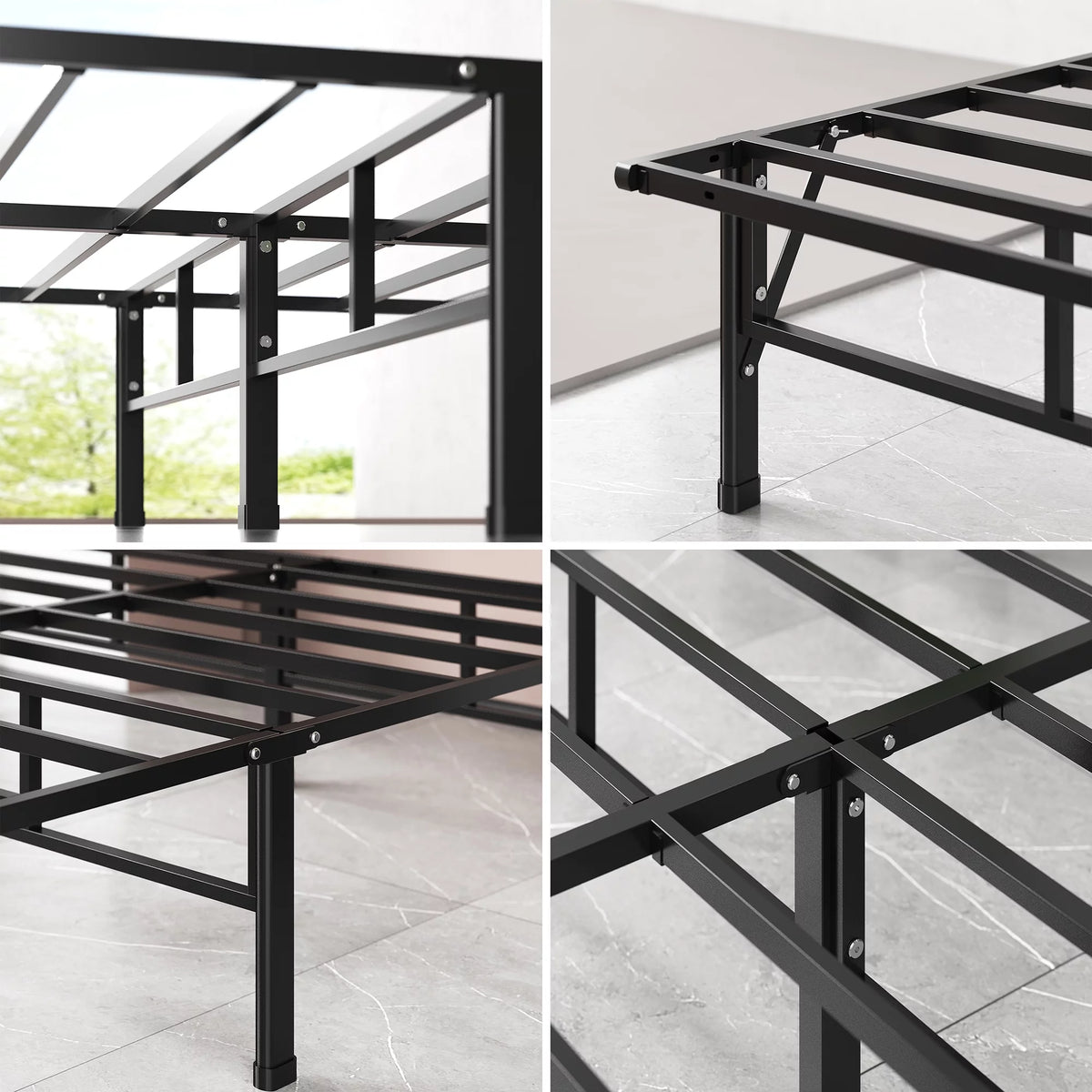 14" Queen Metal Mattress Foundation Bed Frame F74843