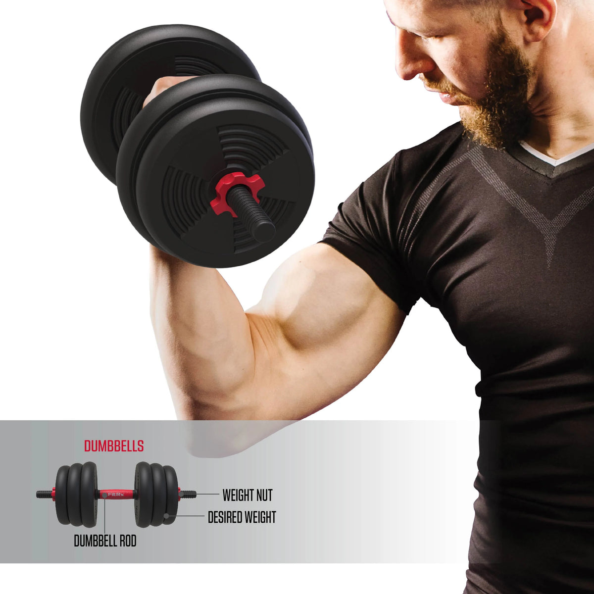 60 lbs. 4-in-1 Adjustable Dumbbell, Barbell, and Kettlebell Weight Set V2063