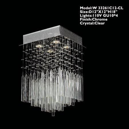 Chrome 4-Light Square Flush Mount P96909