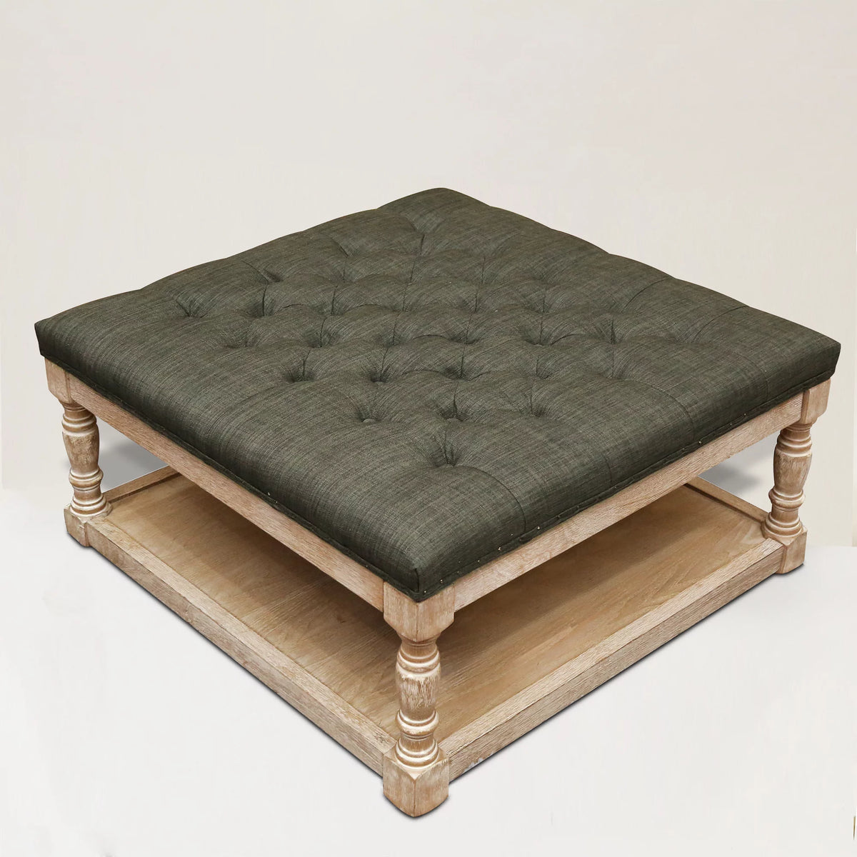 Tufted 34-inch Shelved Ottoman X232