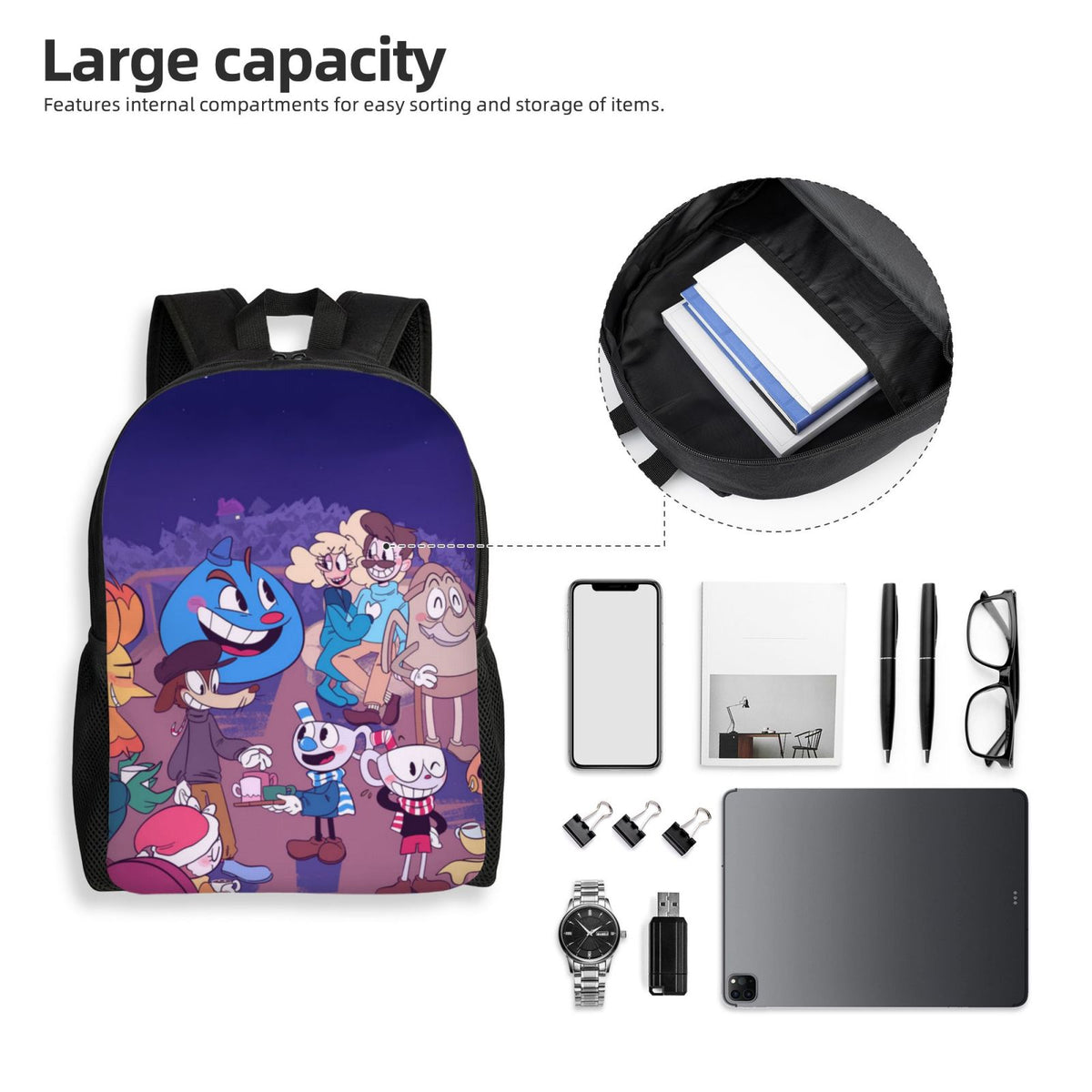 Mugman Backpack Lightweight Unisex Daypack Bookbag Laptop Satchel Rucksack H50682