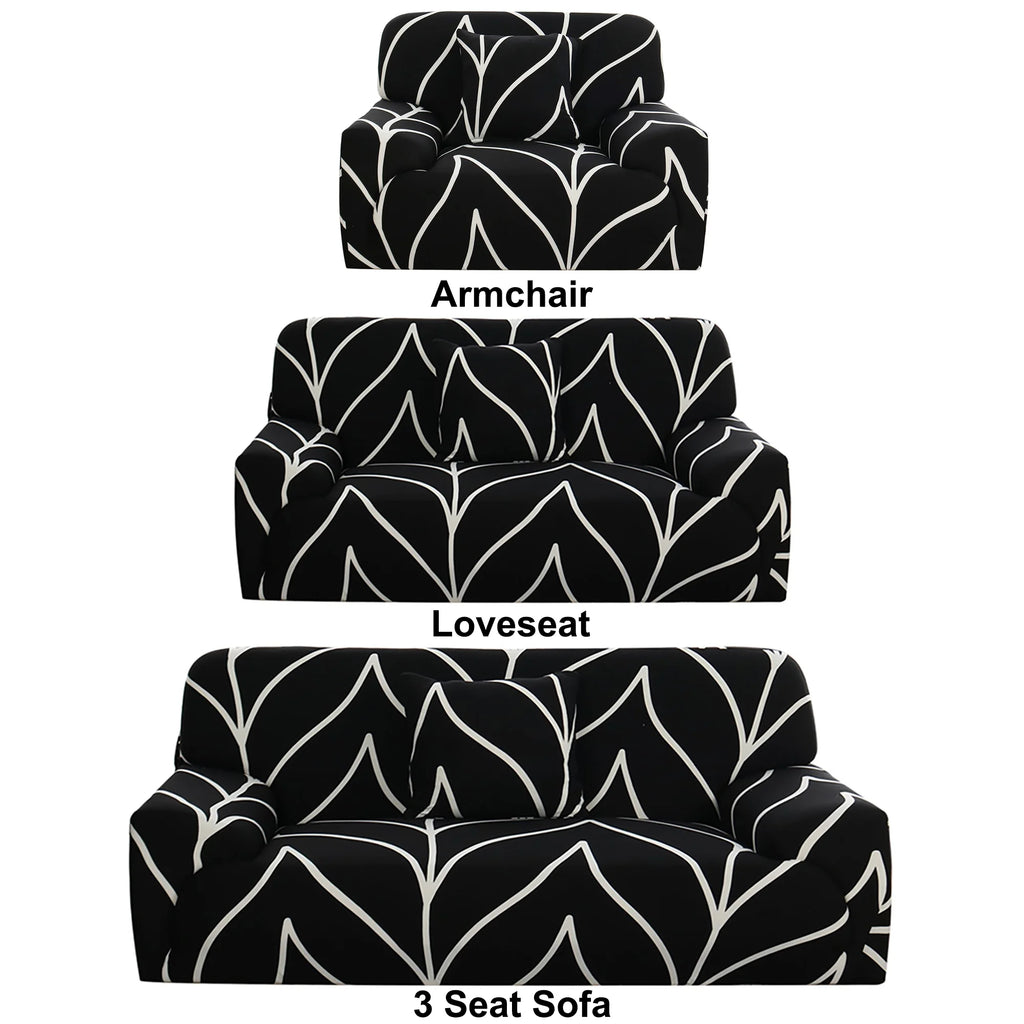 Gray Flower 3pcs Slipcover Set R1850