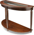Dark Cherry Finish Glass Top Sofa Table M8375