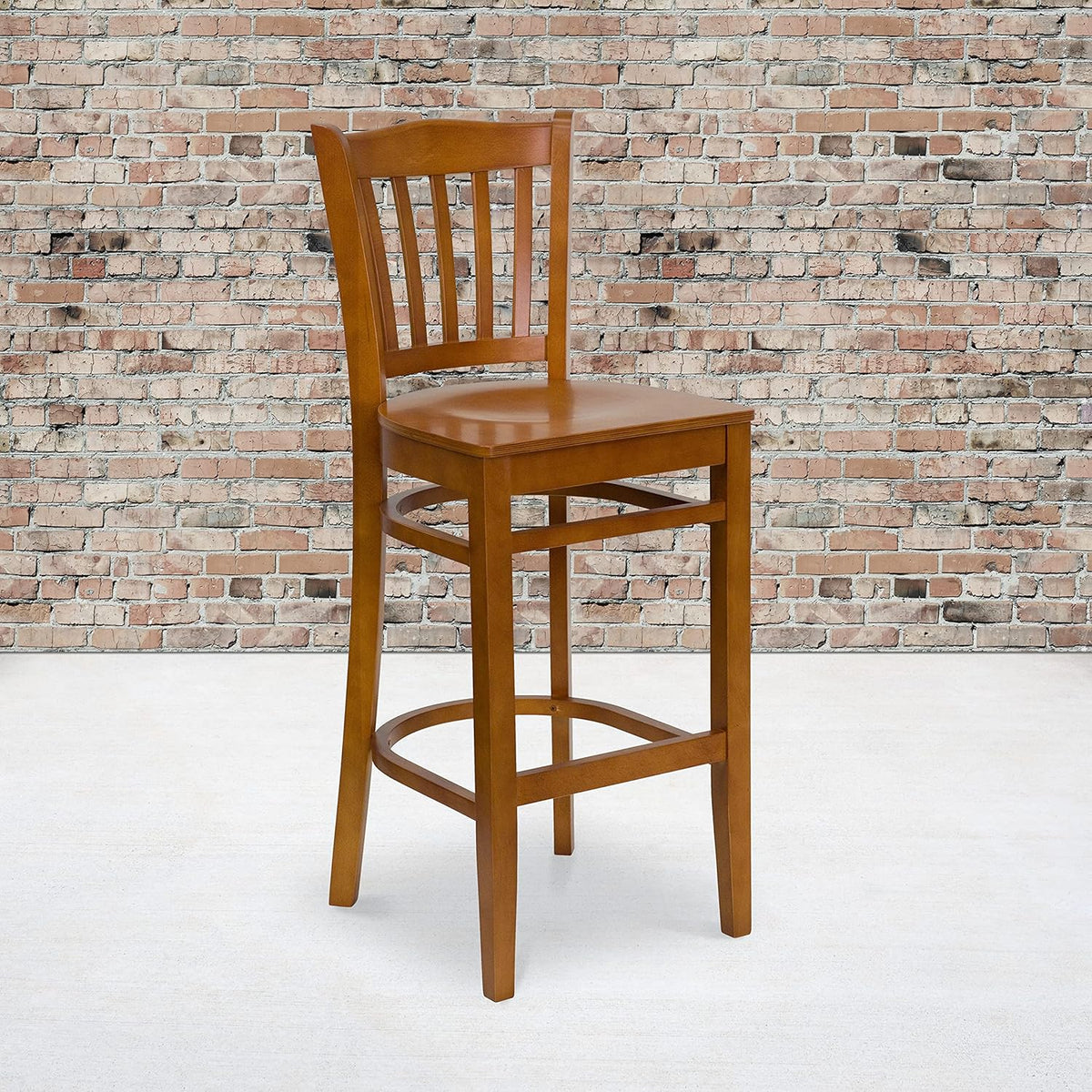 Black Vinyl Vertical Slat Back Barstool T95220
