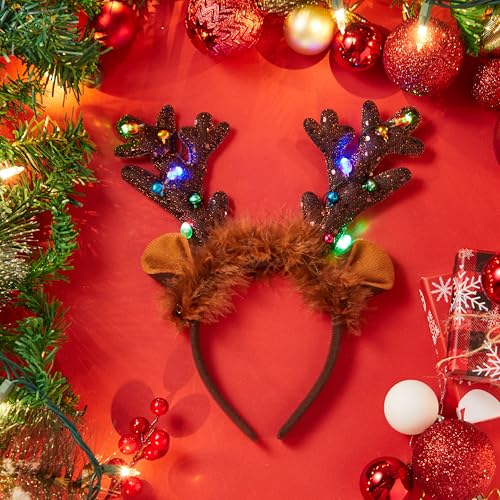Light-Up LED Reindeer Headband R5737
