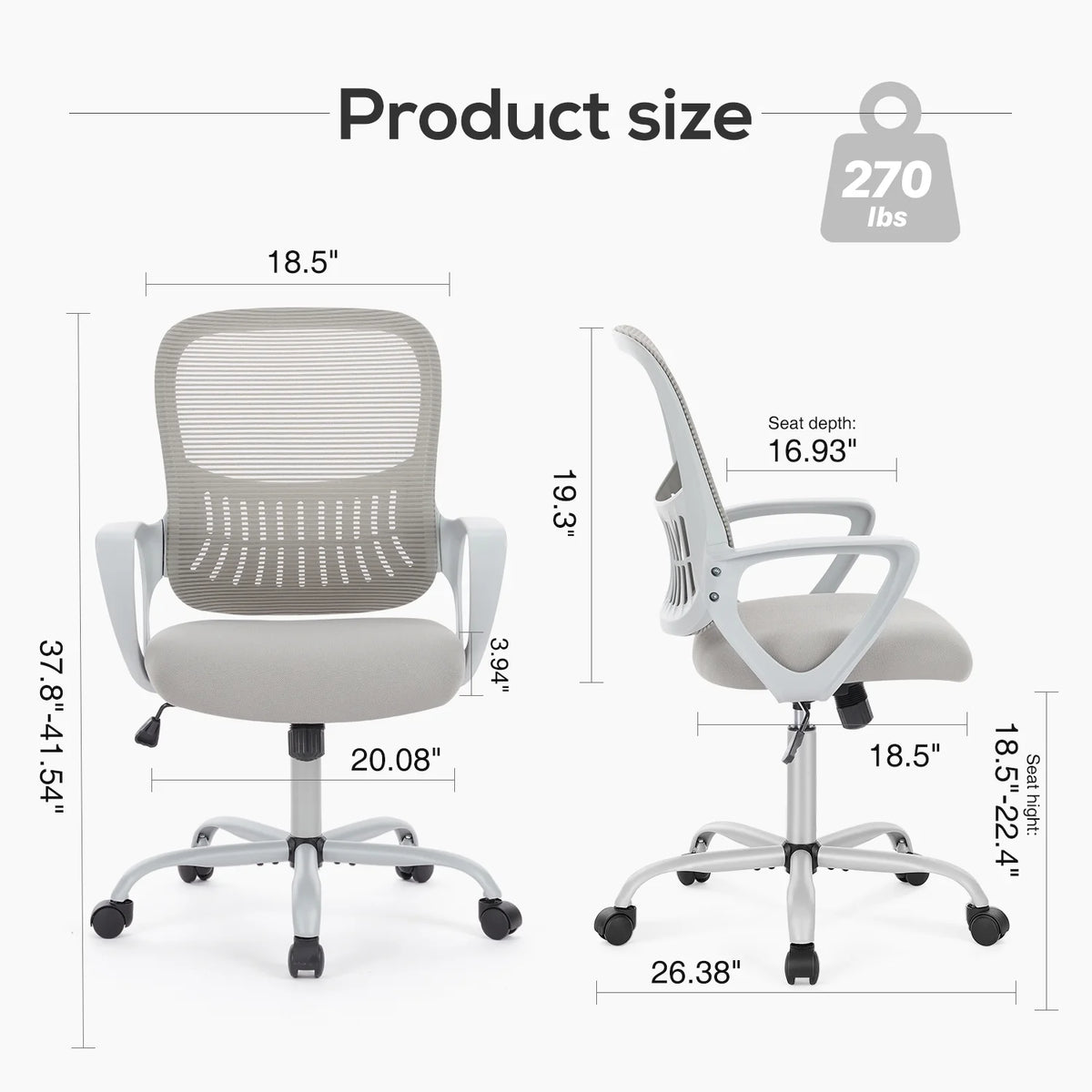 Ergonomic Mesh Office Chair with Lumbar Support A79737