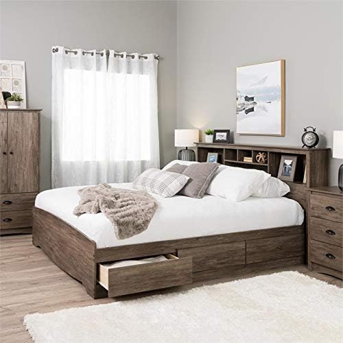 King Bookcase Headboard in Drifted Gray X76463