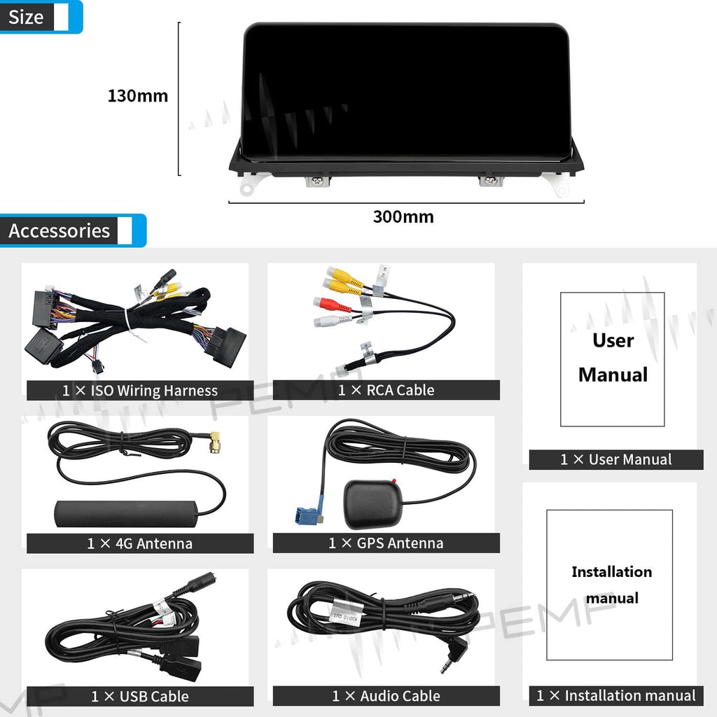 Blue Anti-Glare Vertical Screen 10.25” HD Screen for BMW X5 X6 CIC (2010-2012) C26228