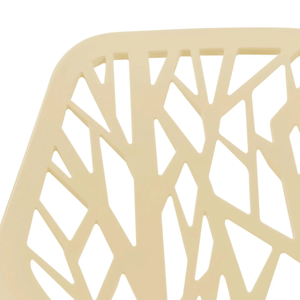 Cream Dining Chair with Chromed Legs Set of 4 V129