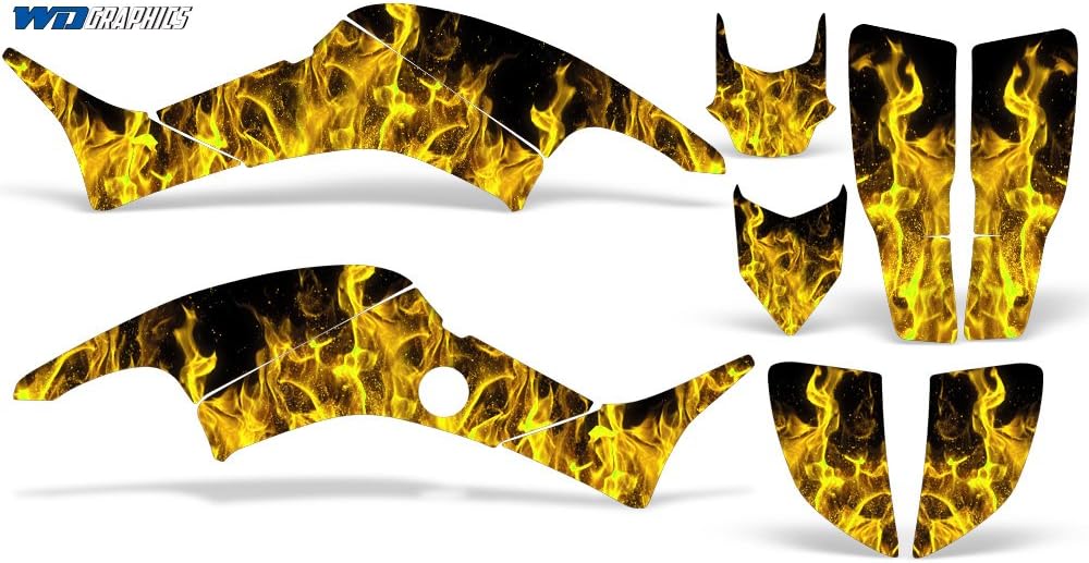 Flames Yellow ATV Graphics Kit Sticker Decal Y99268
