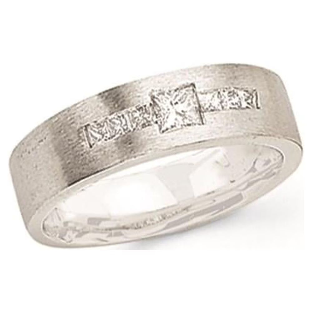 14k White Gold Diamond Men's Band U8618