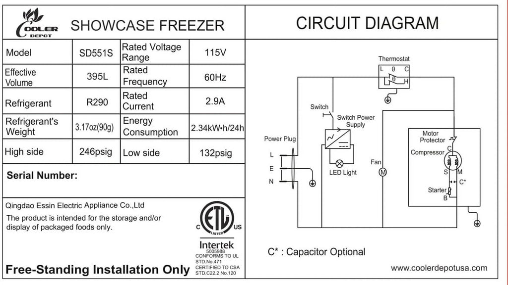 60 ins Popsicle Cabinet Freezer NSF with rack Q1946
