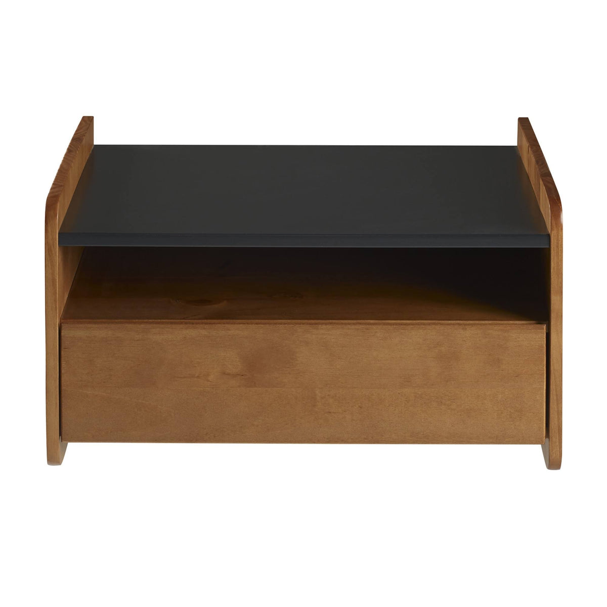 Caramel Solid Wood Floating Nightstand with Drawer C3467
