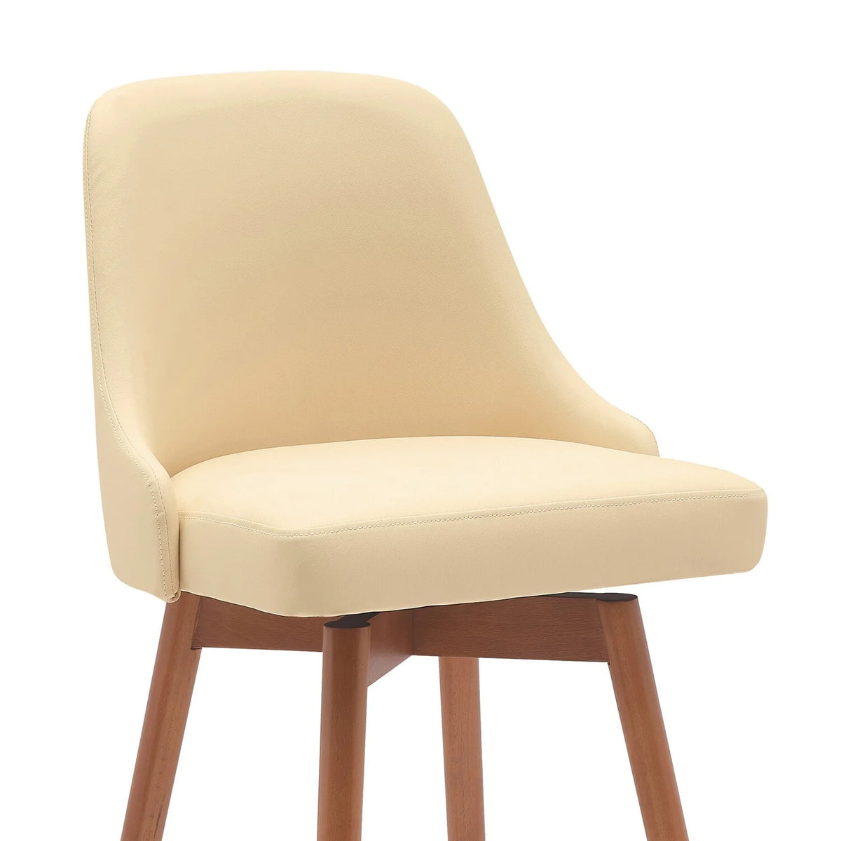 26 Inch Swivel Counter Stool Chair Cream Faux Leather N96702