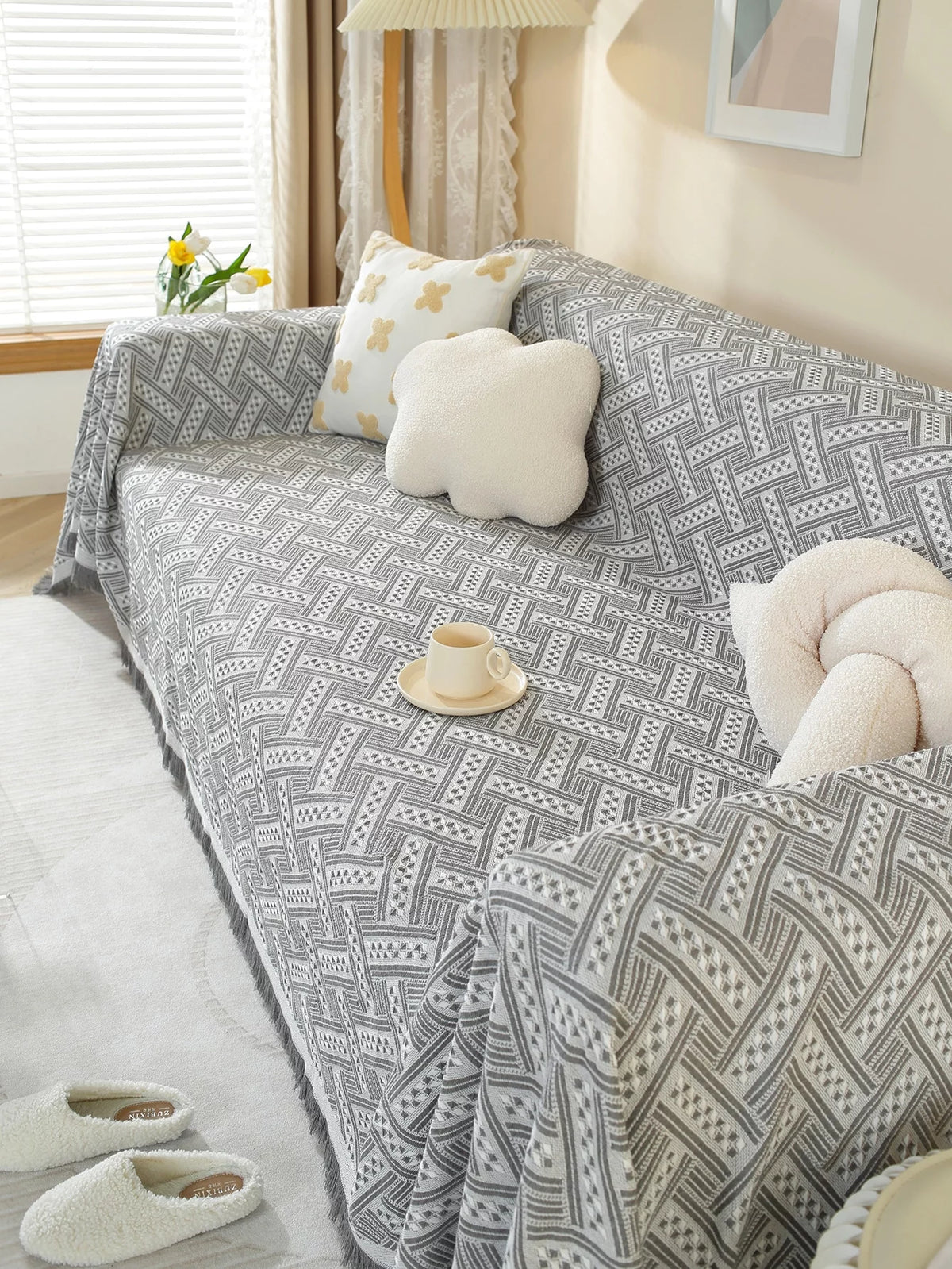 L Shape Sofa Cover Washable Thick F930096