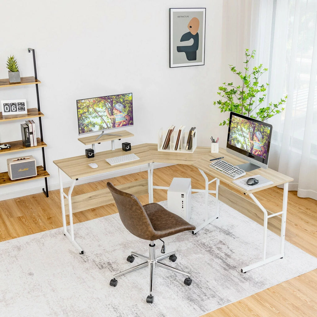 88.5" L Shaped Reversible Computer Desk D93135