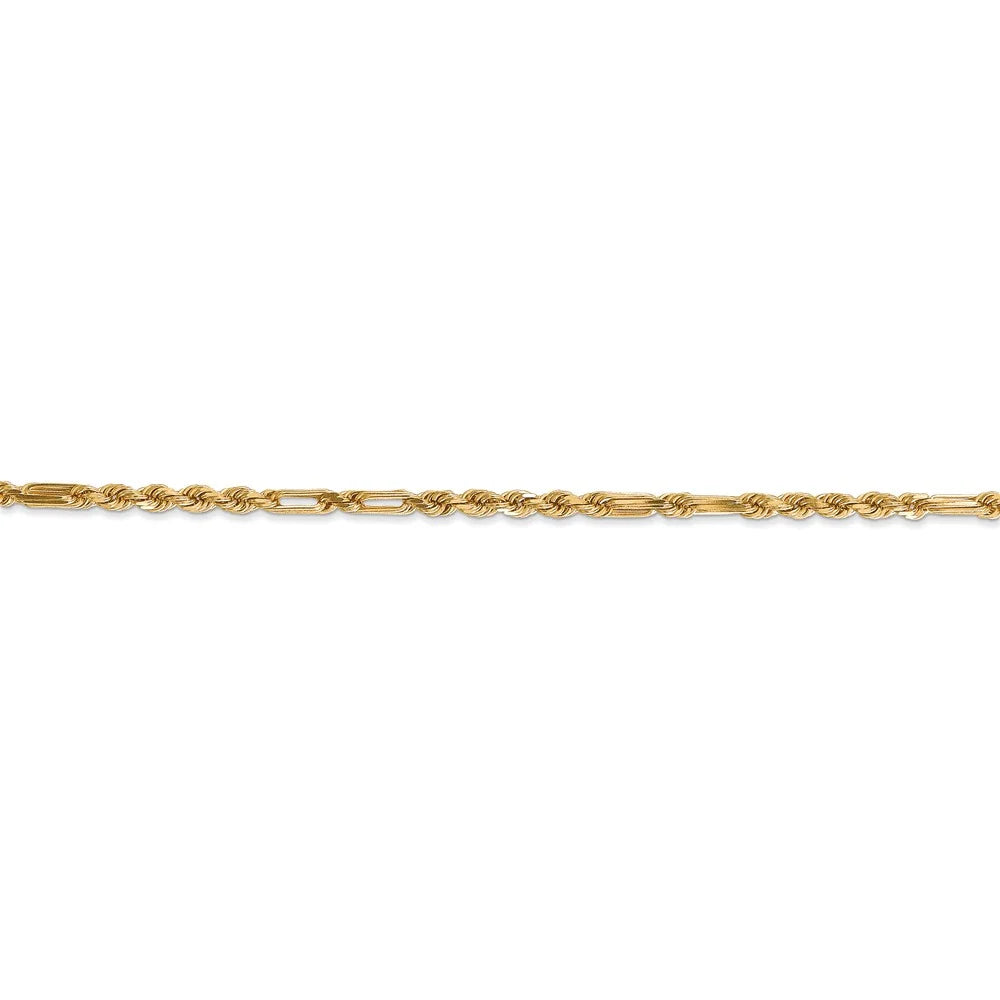 14kt Yellow Gold Diamond Cut Milano Rope Chain 18 inch Lobster Clasp B213
