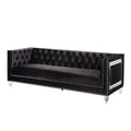 Black Velvet Sofa with Two Toss Pillows X40521