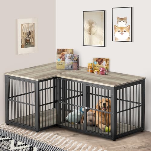 Brown Wooden Dog Crate Furniture TV Stand N74002