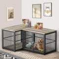 Brown Wooden Dog Crate Furniture TV Stand N74002
