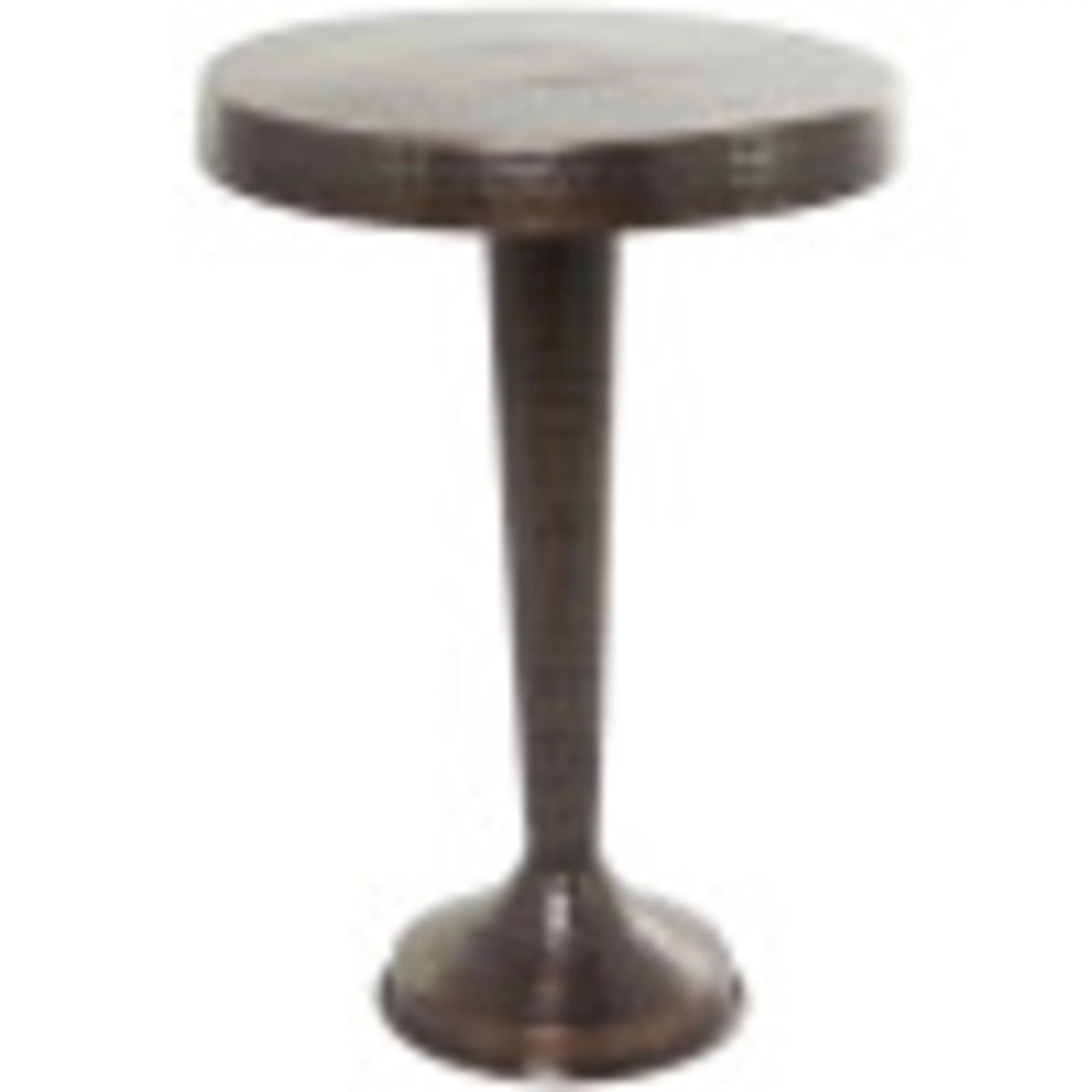 Aluminum Vintage Brown Pedestal Accent Table N452101