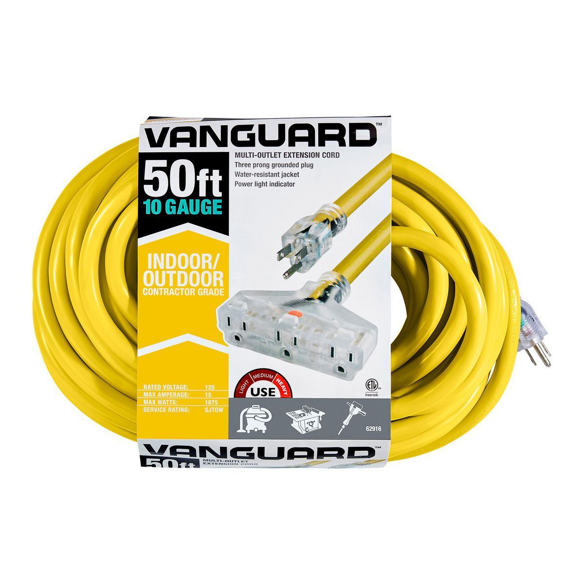 50 ft. 10/3 Gauge Triple-Tap Extension Cord T880
