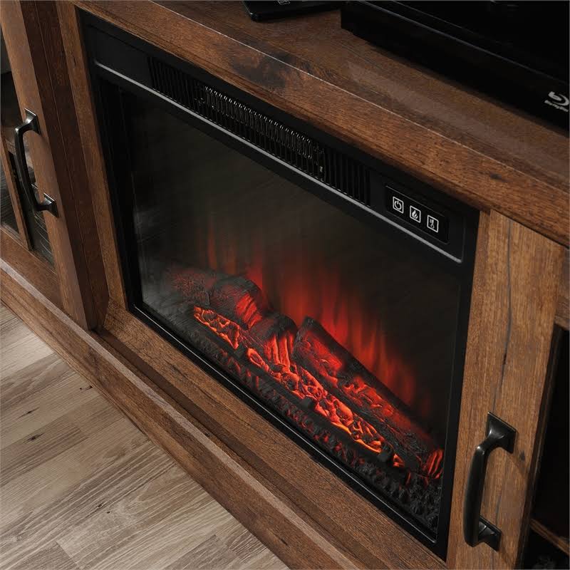Vintage Oak Media Center Fireplace E505301
