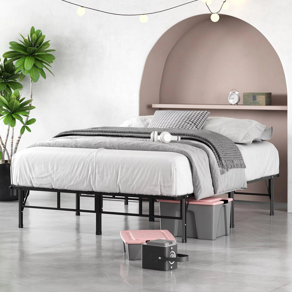 14" Queen Metal Mattress Foundation Bed Frame F74843